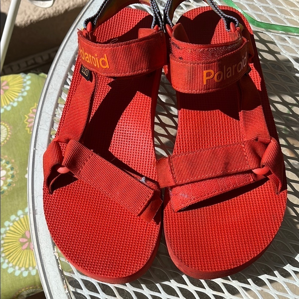 Polaroid Teva Red Sandals UK 42 Mens 9 Women 11